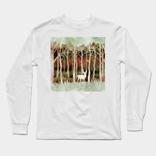 Deep in the forest // Negative Watercolour Painting Long Sleeve T-Shirt